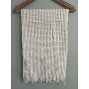 Cole Haan 100% LaNa Wool IVORY VINTAGE MEN'S TEXTURED Scarf MADE IN ITALY
